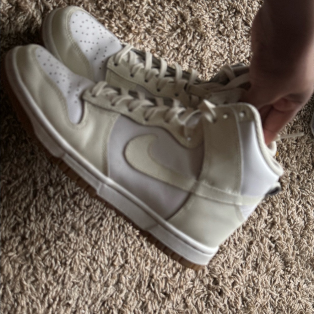 Nike Cream and White High-Top Sneakers
